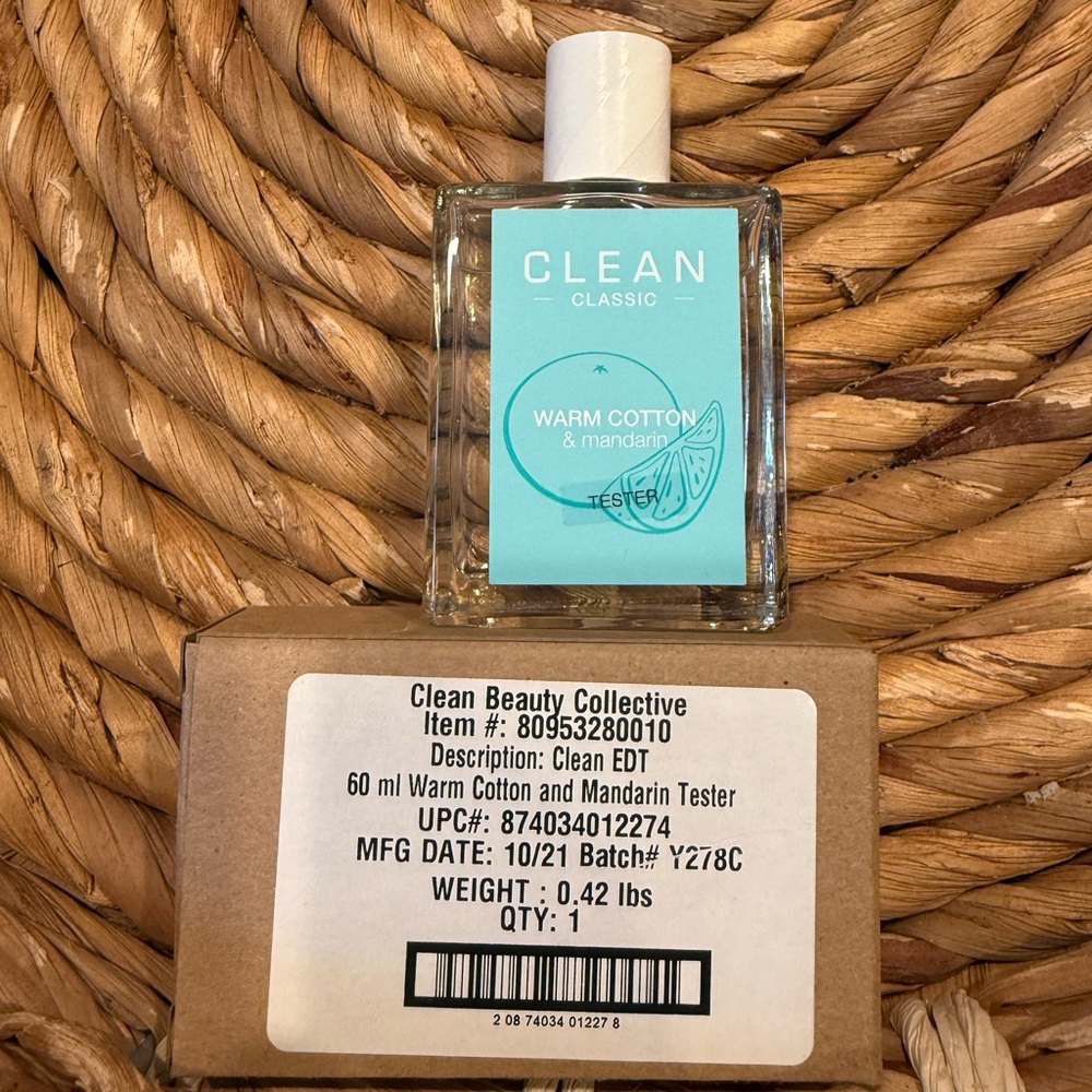 *NEW* 2oz *CLEAN* Classic Warm Cotton & Mandarin EDT bottle clear
